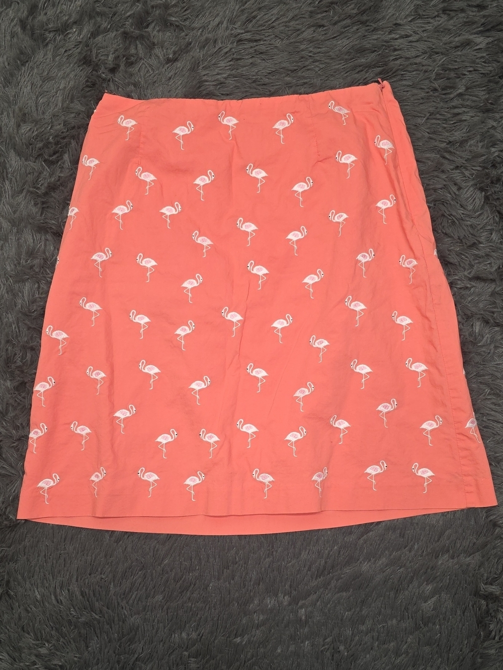 Talbots- Coral Skirt with Flamingos. Size 6